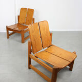 Vintage scandinavian pine lounge chair