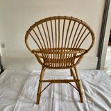 Adult-sized rattan shell chair