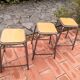 Industrial metal stools from the 60s set of 3