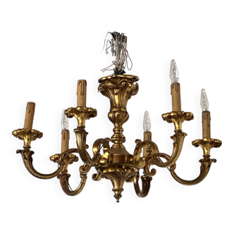 Golden chandelier with 6 branches