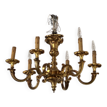 Golden chandelier with 6 branches