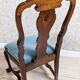 Chaise en chêne français antique avec tapisserie grise, années 1890.