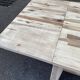 Large extendable Scandinavian dining table made of stripped solid acacia 160-26