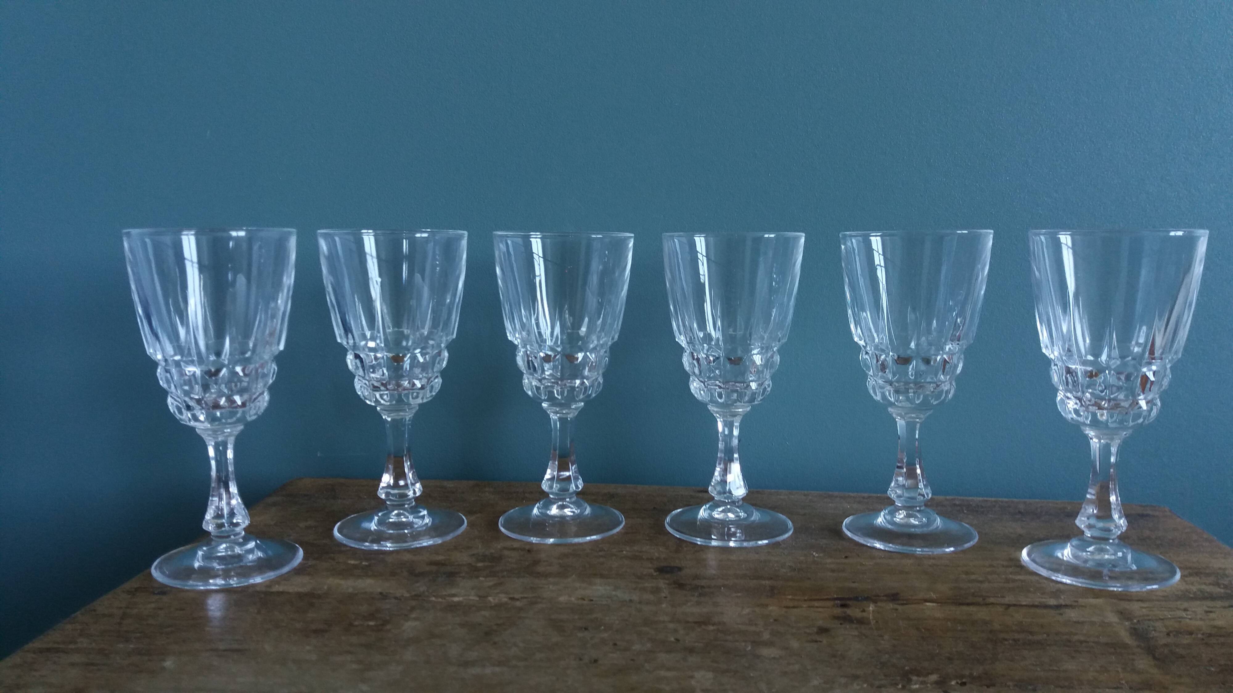 Liqueur glasses, Cristal d'Arques, Pompadour model