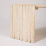 Travertine coffee table in eye shape, 1970s