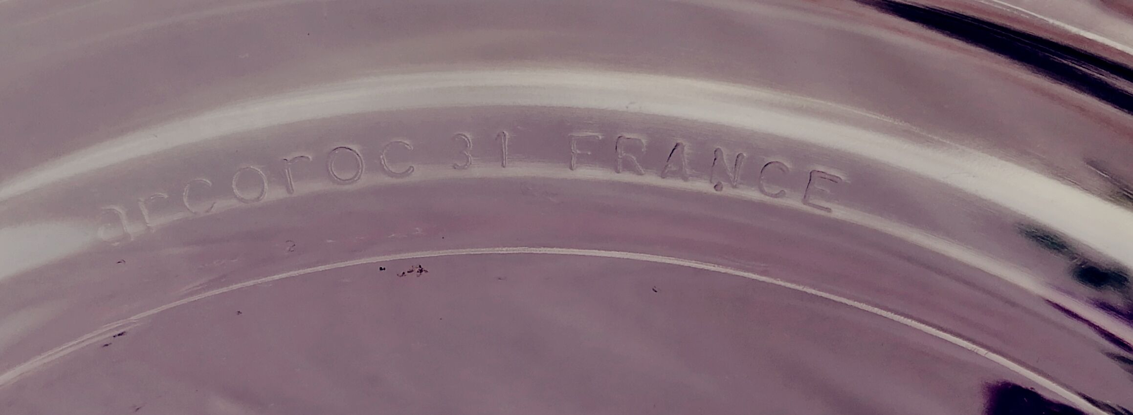 6 hollow plates glass pink Arcoroc