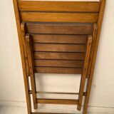 4 foldable chairs in vintage wood