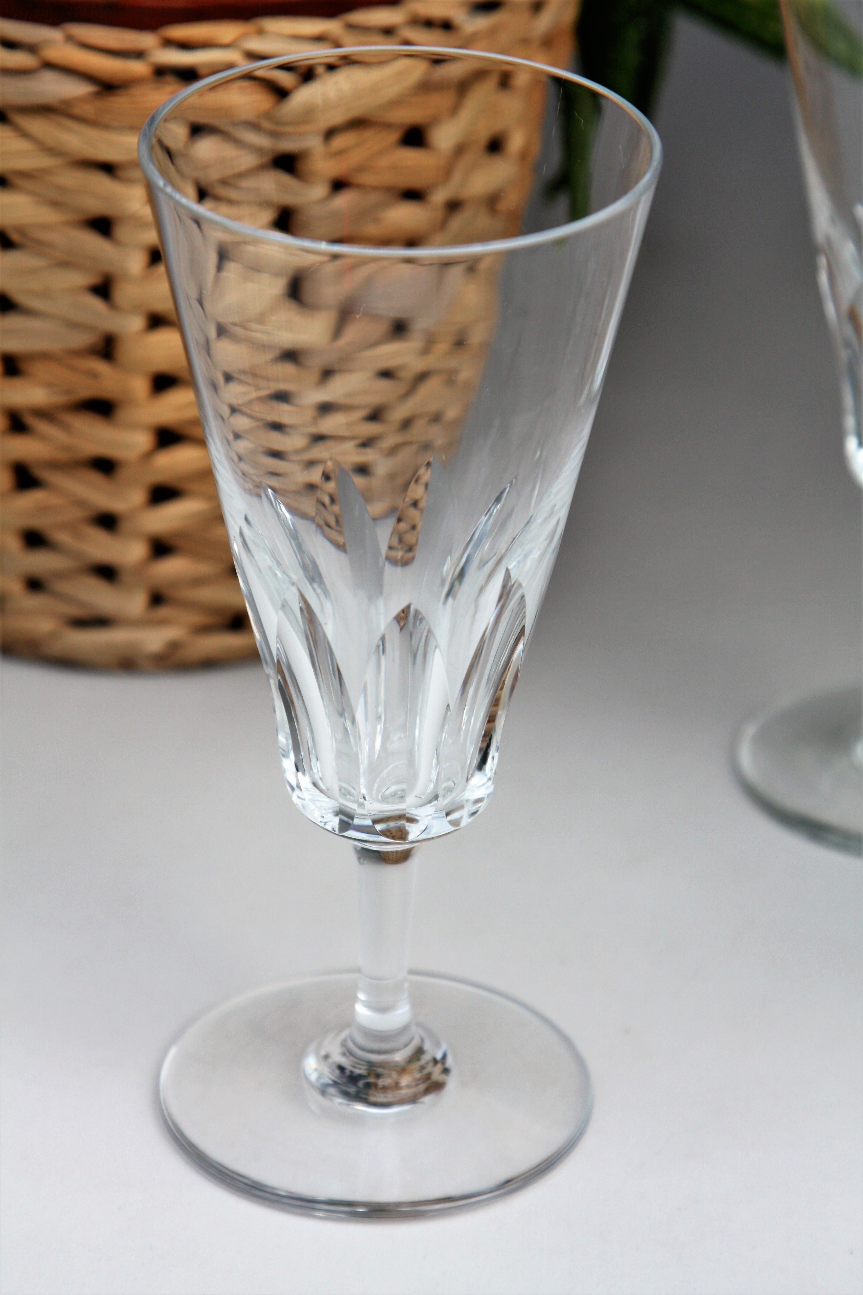 Set 6 crystal flutes of Baccarat