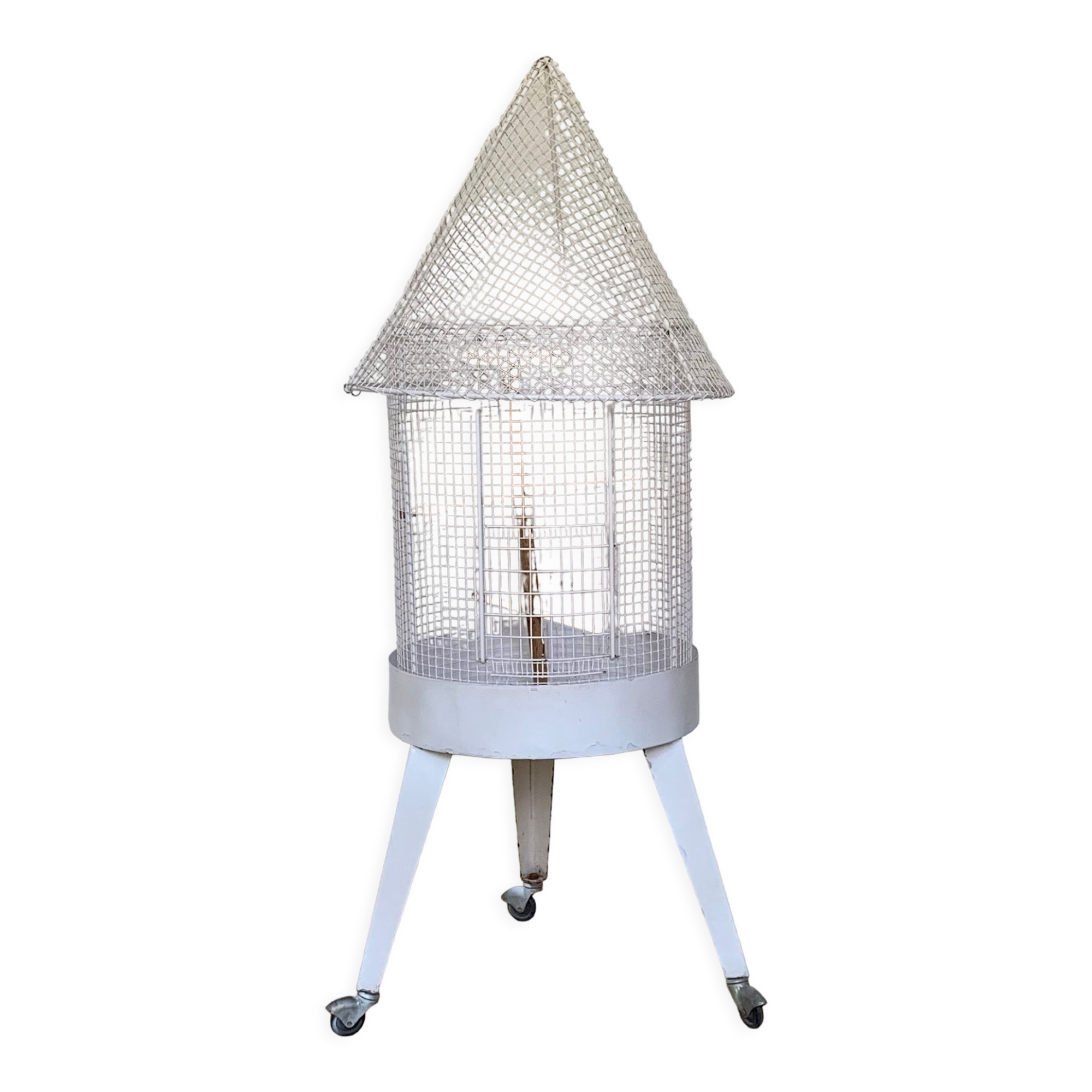 Vintage Rolling Tripod Bird Cage