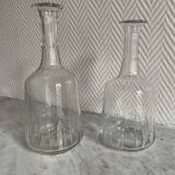 Set of two crystal carafes with star pattern