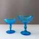 Art Deco pressed glass collection, sugar bowls turquoise