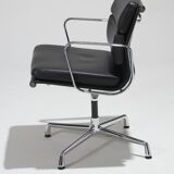 CHARLES EAMES "SOFT PAD EA 208" LEATHER ARMCHAIR, 1960s