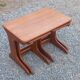 Set of 3 nesting tables in Scandinavian style made of teak from the 1970s.