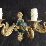Rare wall sconce in bronze, Empire style, swan.