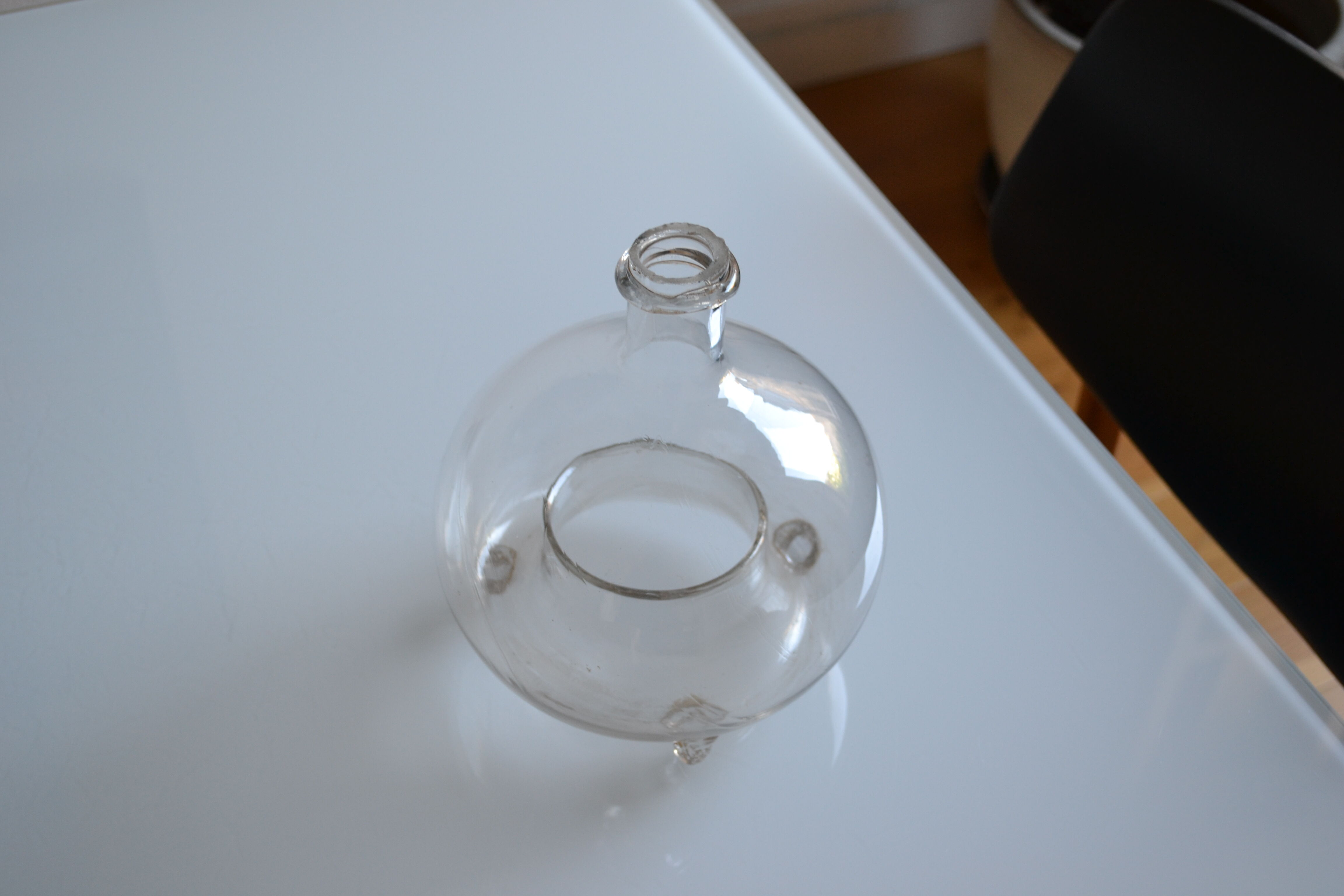 Glass trap blown 18th or 19th century