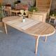 Oval solid cherry wood table with drop leaves + 2 extensions