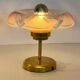 Pair of Art Deco bedside lamps in brass and etched glass