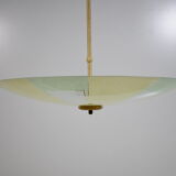Vintage glass hanging lamp with colour patterns