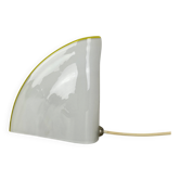 Lampe de table en verre de Murano blanc et jaune minimaliste par De Majo, Italie, années 1970.