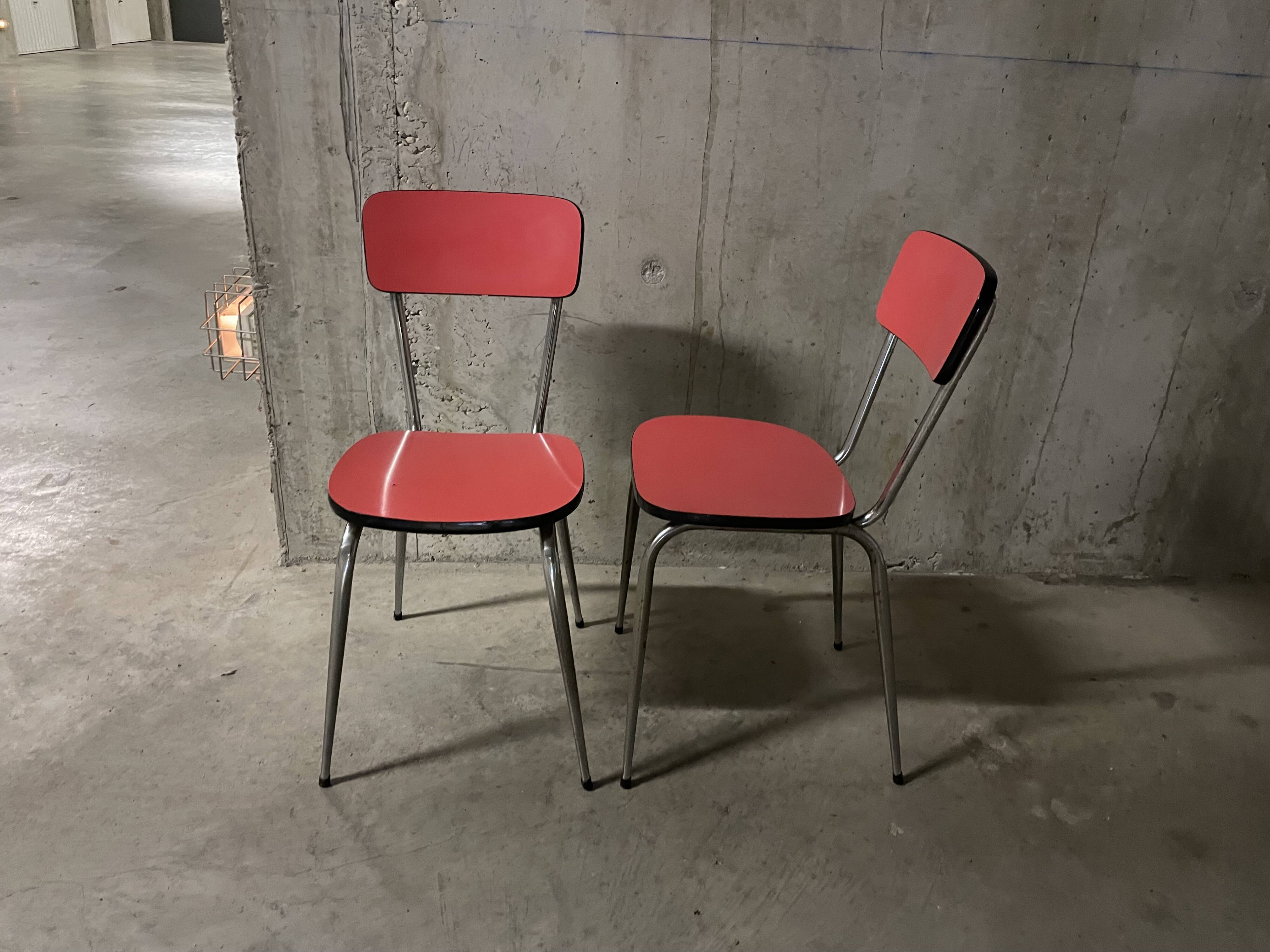 Paire de chaises en formica années 70