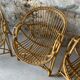 Vintage wicker armchair from the 1970s.