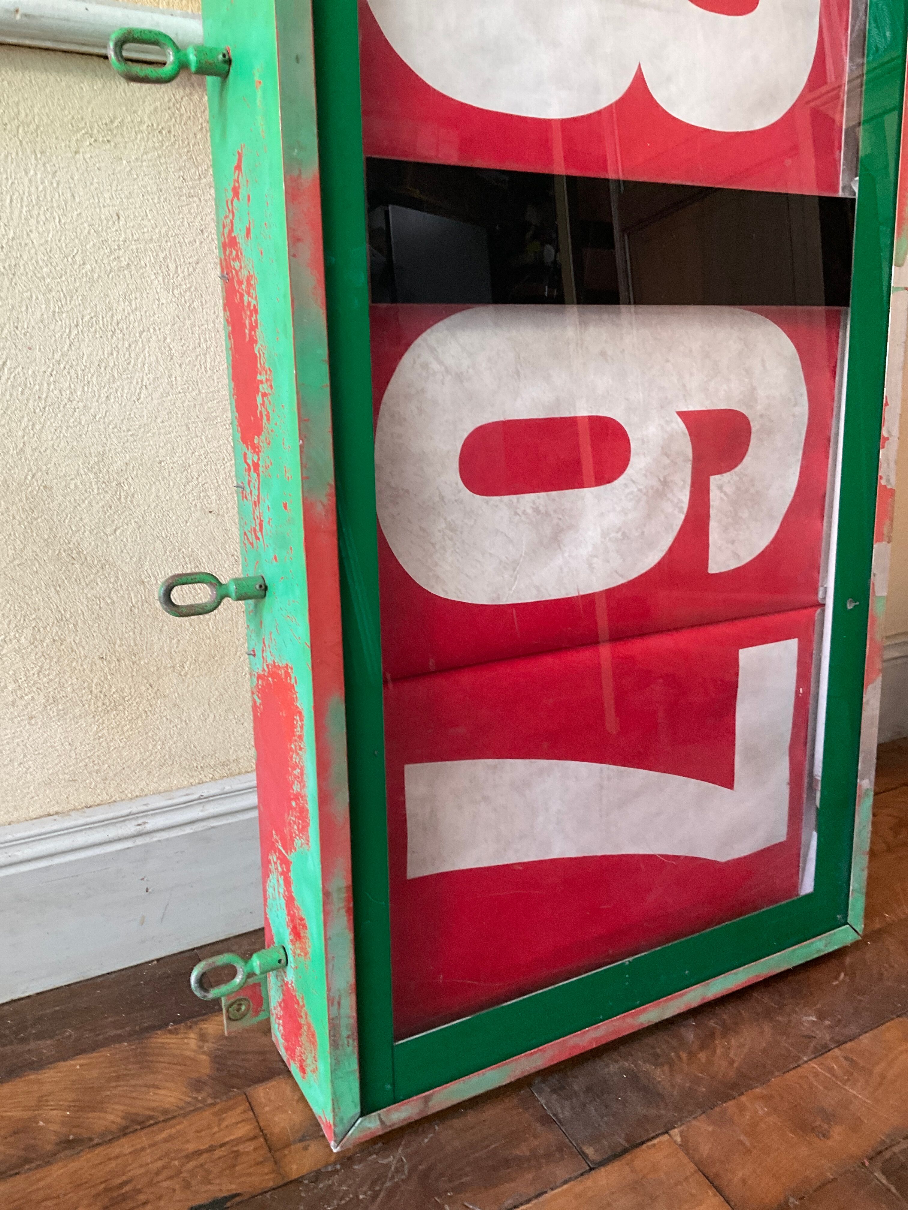 Industrial vintage gas station price panel