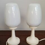 Lampes de table Space Age blanches, années 1960