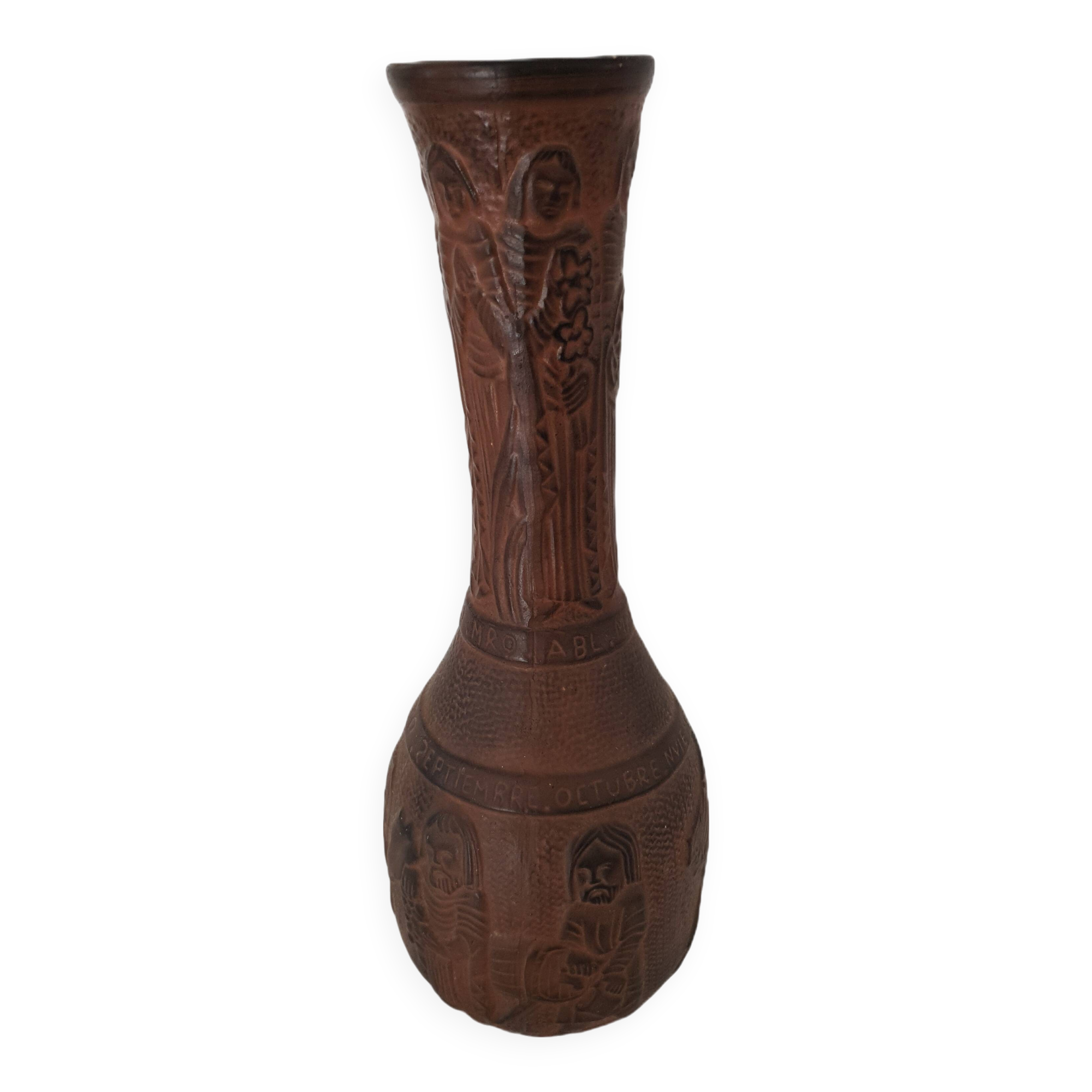 Large Medieval Style Terracotta Ceramic Vase - Height 53cm