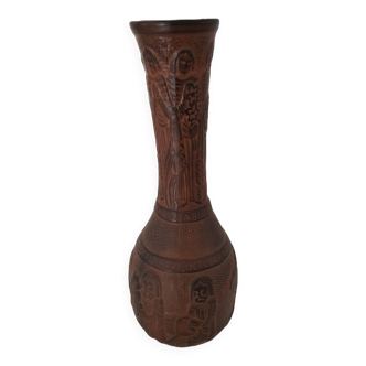 Grand Vase en céramique terre cuite Style médiéval - Hauteur 53cm