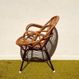 Pair of lounge rattan armchairs by D. Van Sliedregt / R. Noordwolde. Vintage