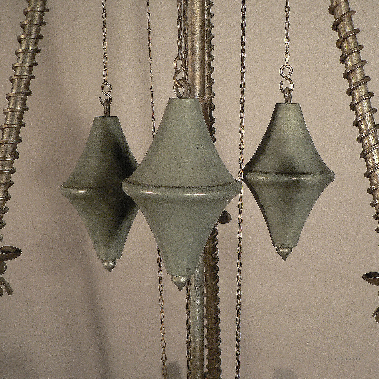 Antique medieval wrought iron chandelier from a German castle.