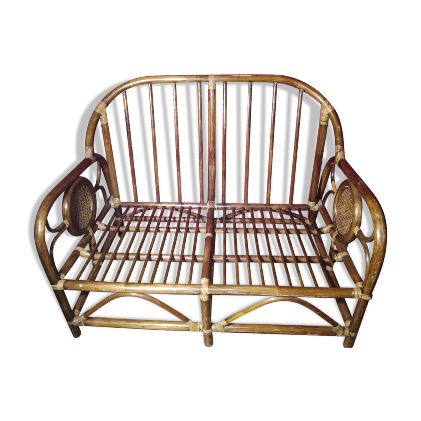 Bamboo and caning bench