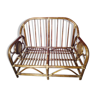 Bamboo and caning bench