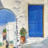 Tableau la porte bleue