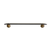 Smoked glass wall shelf and golden pads