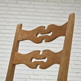 1970s, set of 2 Danish dining chairs, furniture wool, solid oak wood.