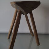 Brutalist solid wood stool