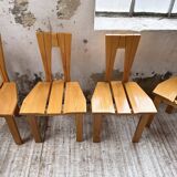 Set of 6 solid oak Seiltz chairs