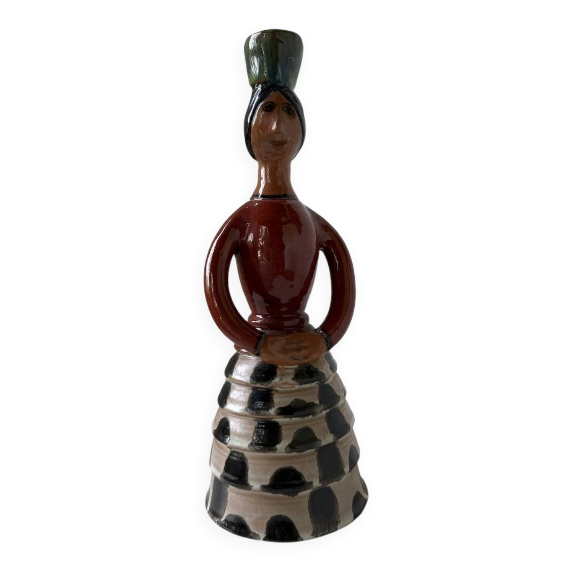 Ceramic candle holder for women, 1920/1930, Soufflenheim