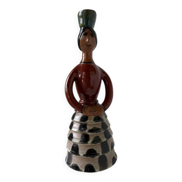 Bougeoir femme céramique 1920/1930 Soufflenheim
