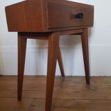 Wooden bedside table compass foot