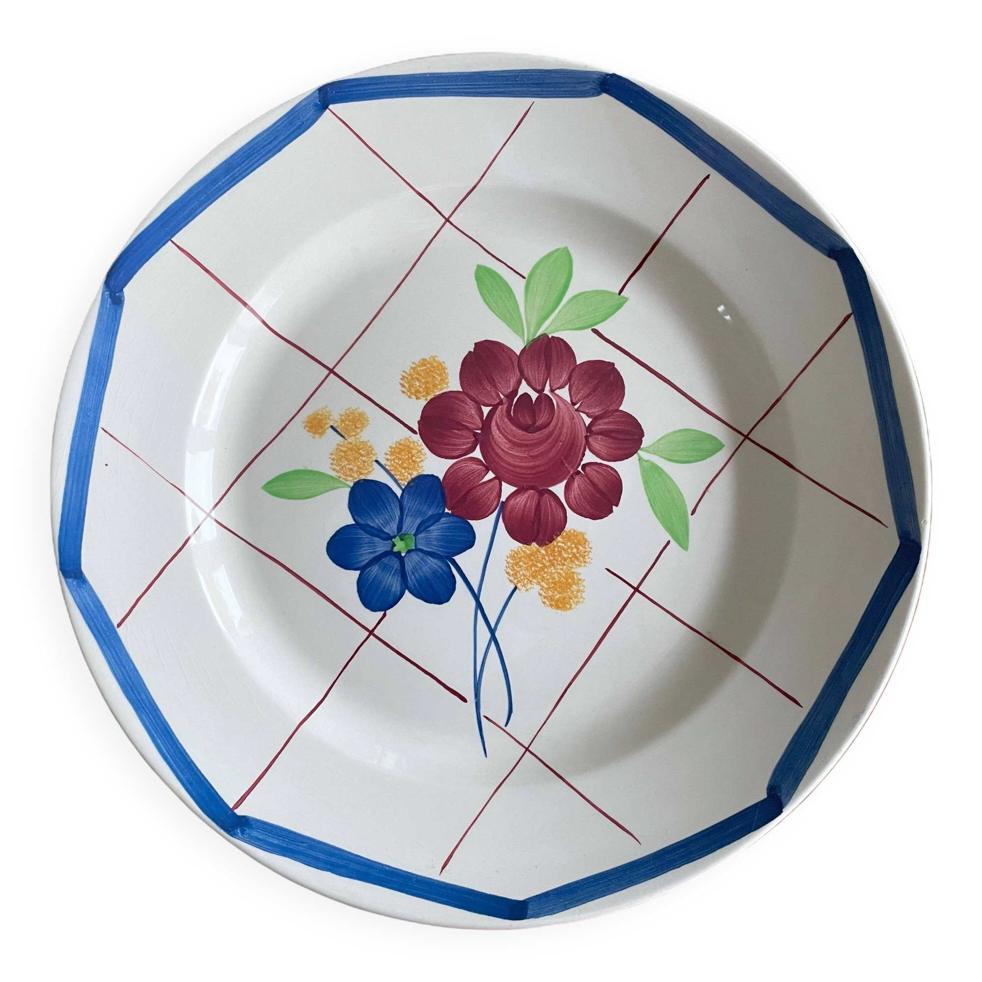 Antique serving dish in Gien earthenware