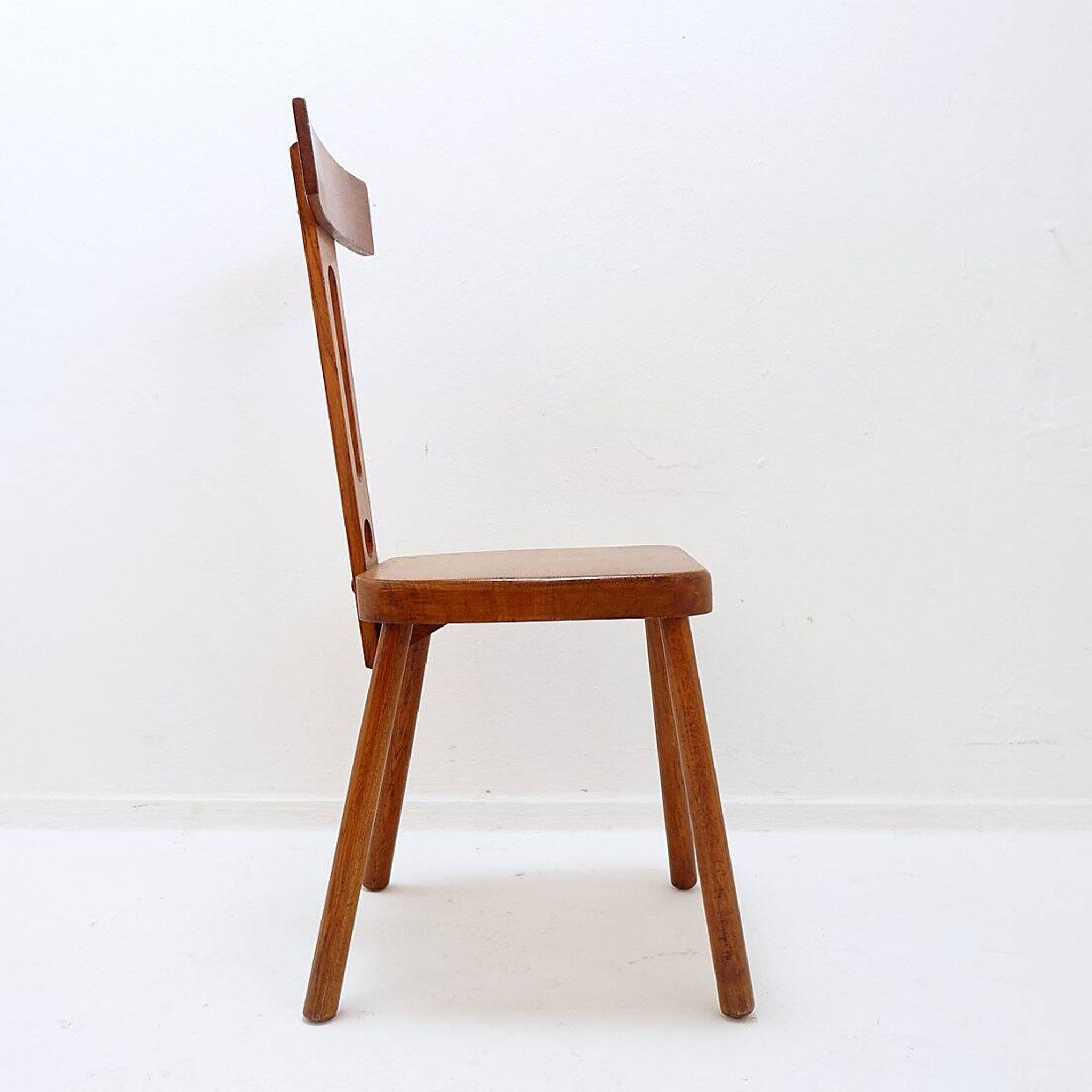 Set of 6 wooden T backs Dining Chairs - 1960s