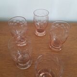 Set of 5 pink glasses