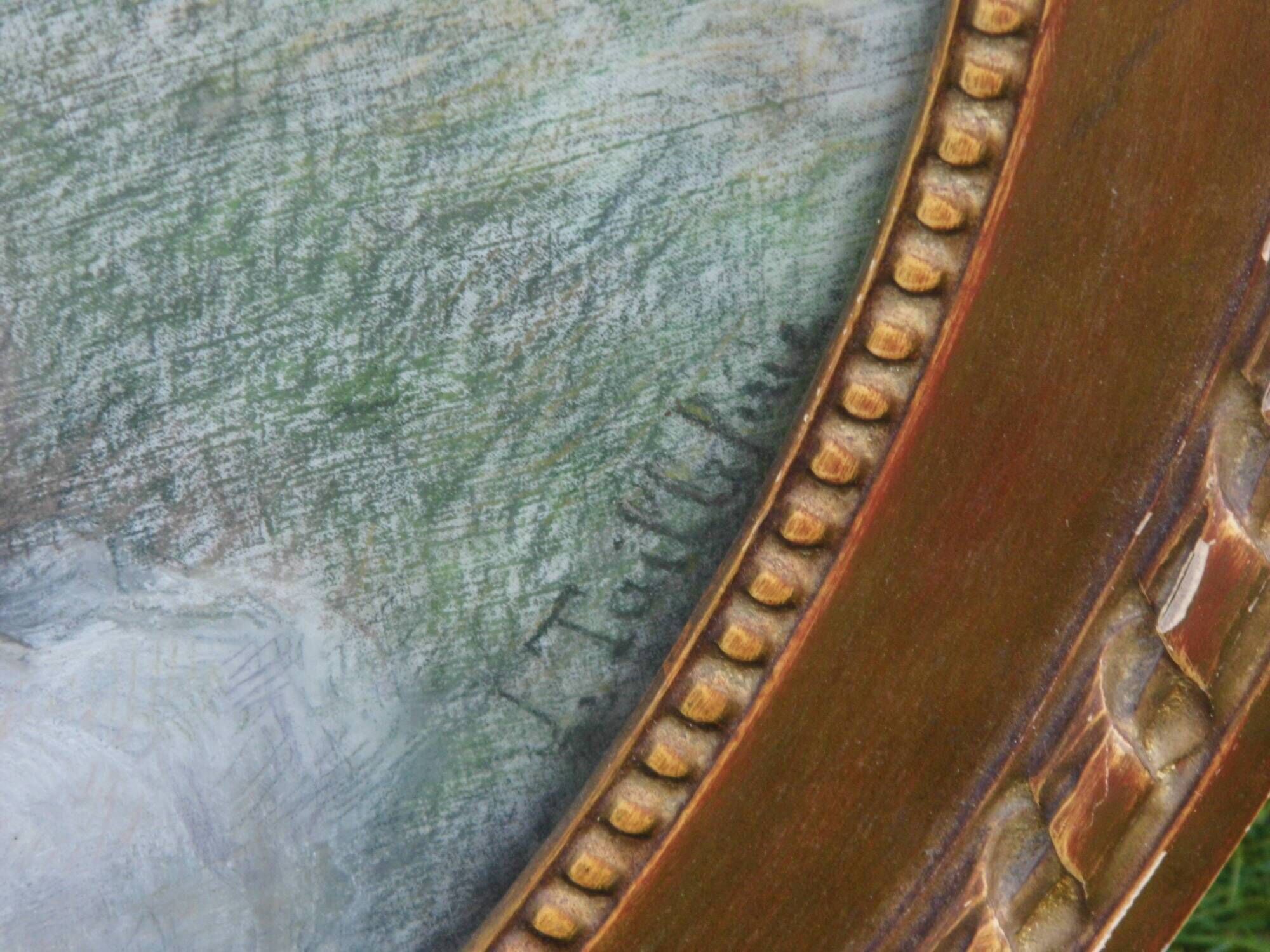 Marie-Louise medallion painting 19th century pastel signed L.Tailleferie tbe