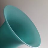 Large green satin Murano glass vase