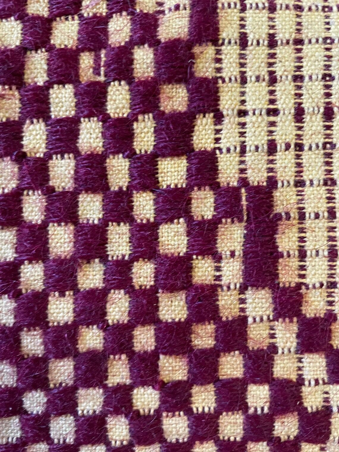 Vintage Romanian carpet floral design brown on yellow background 251x150cm