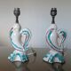 Pair of zoomorphic ceramic lamp feet 60s