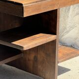 Table d'appoint carrée piètement quadripode à entretoise de style moderniste