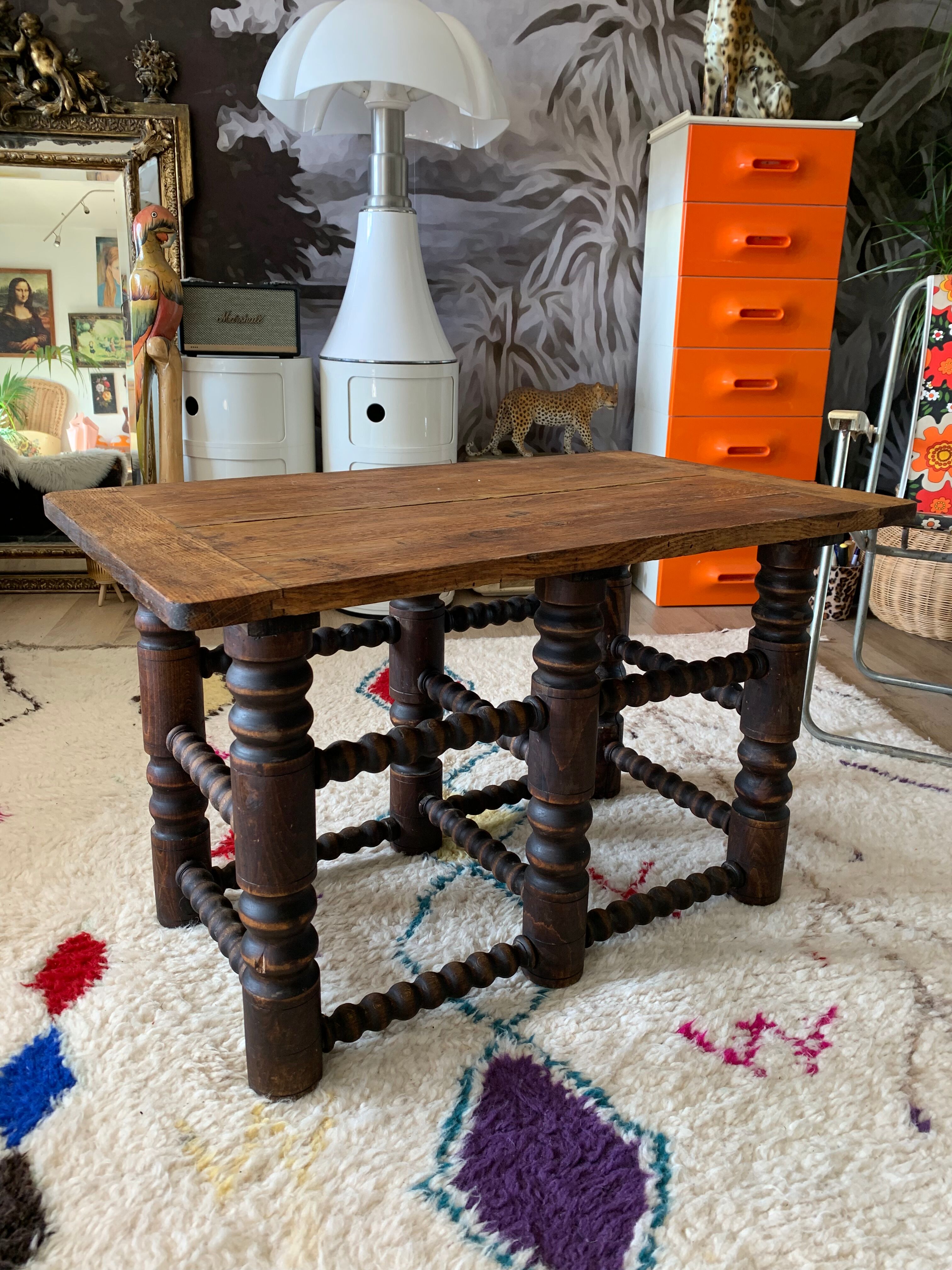 Old wood coffee table turned